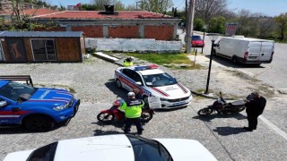 Vizede jandarmadan drone destekli trafik denetimi
