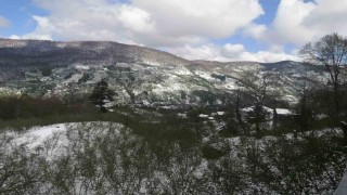 Yeşilin karla buluşması kartpostallık görüntüler sundu