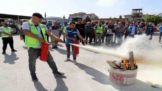 Akdeniz Belediye personeli yangın tatbikatına katıldı