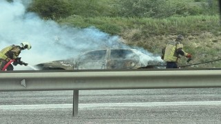 Ankarada seyir halindeki araçta yangın