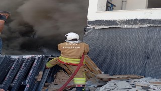 Antakyada inşaat alanında yangın