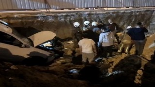 Arnavutköyde feci kaza, bekçiye çarpıp şantiye alanına uçtu