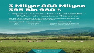 Bakan Yumaklı: 3 milyar 888 milyon 395 bin TL küçükbaş hayvancılık destek ödemesini bugün itibarıyla çiftçilerimizin hesaplarına aktarıyoruz