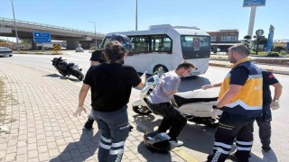 Bandırmada motosiklet kazası: 1 kişi yaralandı