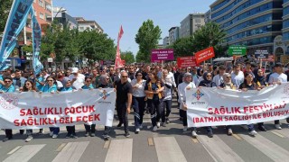 Batmanda Sağlık Festivali kapsamında yürüyüş düzenlendi