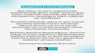 Beşiktaş Belediyesinden ‘çöp toplama açıklaması