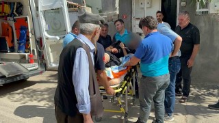 Bıçağın üzerine düşen şahıs yaralandı