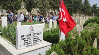 Bingölde şehit edilen 33 askerden birisi olan Denizlili es mezarı başında anıldı