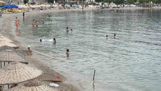 Bodrumda havaların ısınmasıyla vatandaşlar denize akın etti