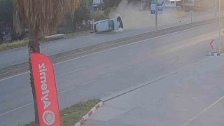 Bodrumda takla atan araçtan çıkıp kaçtı