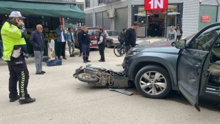 Boluda cip ile motosiklet çarpıştı: 1 yaralı
