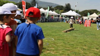 Bursa Uluslararası Spor Festivalinde çocuklar doyasıya eğlendi