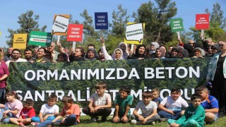 Bursada köylüler beton santrali için ayakta