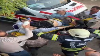 Çatıda fenalaşan adamın imdadına itfaiye koştu