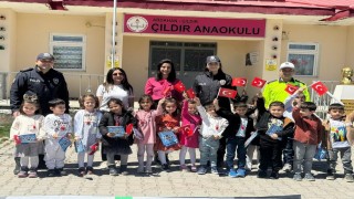 Çıldırda anaokulu öğrencilerine trafik eğitimi