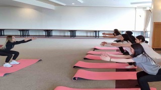 Curlingçiler doğru nefes alma ve pilates eğitimi