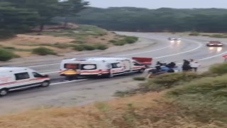 Edremitte trafik kazası sonrası facianın eşiğinden dönüldü