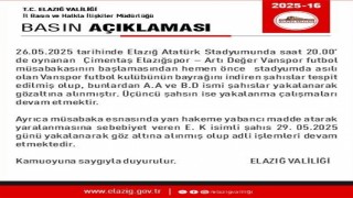Elazığspor-Vanspor maçında hakeme musluk atan şahıs yakalandı
