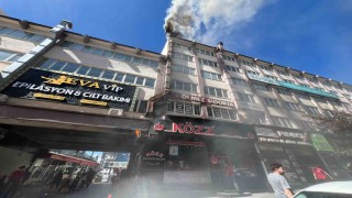 Erzurumda korkutan baca yangını