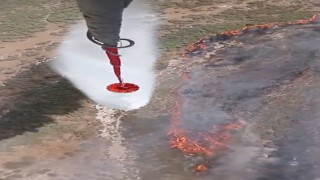Foçadaki ziraat arazisinde yangın çıktı