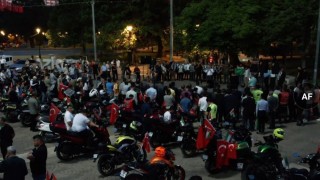 Gaziantepte motosiklet sürücüleri İsraili protesto etti
