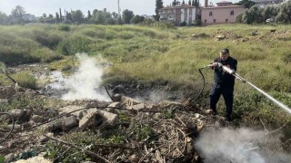 Gazipaşadaki otluk yangını büyümeden söndürüldü