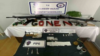 Gönende uyuşturucu ve silah operasyonu