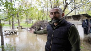 Gümüşhanede DSİnin dere ıslahı çalışması bahçeleri sular altında bıraktı