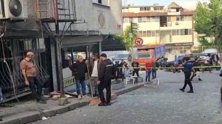Güngörende iş yerinde patlama anı kamerada