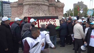HAK-İŞ Konfederasyonu üyeleri, Kazancı Yokuşuna karanfil, Taksime çelenk bıraktı