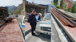 Hakkaride kaldırımı işgal eden inşaat sahibine 15 bin TL ceza