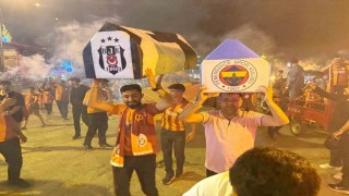 Iğdırda Galatasaraylı taraftarlar şampiyonluğu Fenerbahçe ve Beşiktaş tabutu ile kutladı