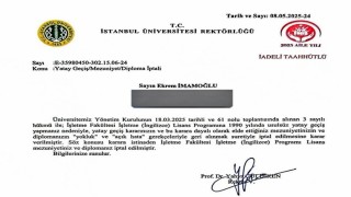 İmamoğlunun diplomasının iptali İstanbul Üniversitesi tarafından tebliğ edildi