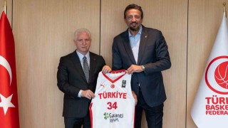 İstanbul Valisi Davut Gülden, TBF Başkanı Türkoğluna ziyaret