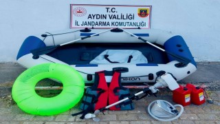 Kaçmaya çalıştığı botu şişirirken yakalandı
