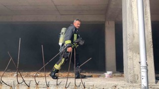 Karamanda cami otoparkında yangın