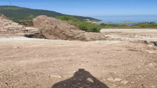 Kastamonuda heyelan sebebiyle yol ulaşıma kapandı