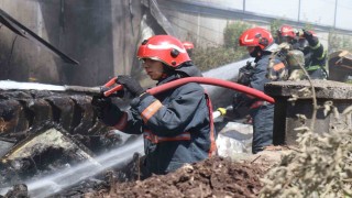 Kontrplak fabrikasında korkutan yangın