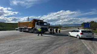 Malatyada motosikletle kamyon çarpıştı: 1 yaralı