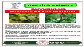 Niğde İl Tarım ve Orman Müdürlüğünden üreticilere mildiyö uyarısı