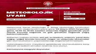 Niğdede kuvvetli sağanak yağış uyarısı