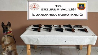 Oltuda 10 adet ruhsatsız tabanca ele geçirildi