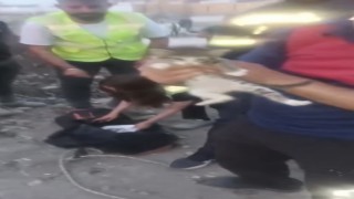 Osmaniyede inşaat alanında bulunan kuyuya düşen yavru kedi kurtarıldı