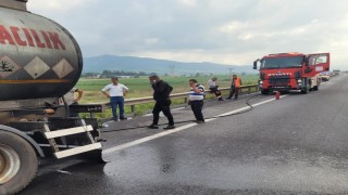 Osmaniyede seyir halindeki tanker yandı