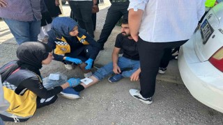 Otomobil ile motosiklet çarpıştı: 1 yaralı