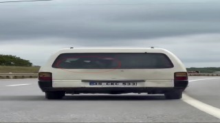 Panelvanın arkasında buzağı taşıdı