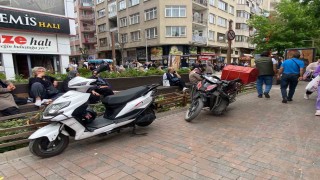 Park yasağına rağmen motosiklet işgali