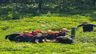 Rizede çay bahçesinden yuvarlanan şahıs AFAD tarafından kurtarıldı