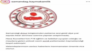 Samandağ Kaymakamlığından sonik patlama açıklaması