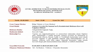 Samsunda kuvvetli yağış uyarısı